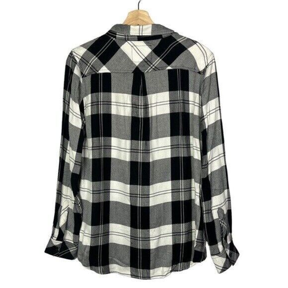 Rails Hunter Black & White Plaid Long Sleeve Button Down M - Picture 3 of 6